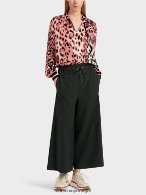 Marc Cain 7/8 calças de perna alargadas Willmar preto roupas 4P8PV0539 Marc Cain Dresses