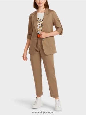 Marc Cain Blazer com guia de manga café leve roupas 4P8PV0198 Marc Cain Tops