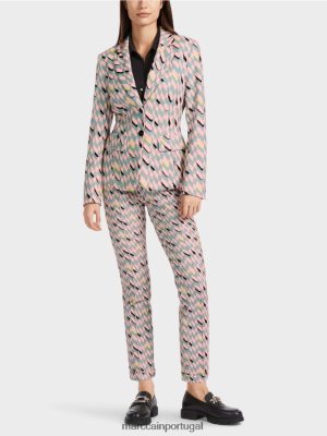 Marc Cain Blazer de design gráfico azul -céu escuro roupas 4P8PV0170 Marc Cain Dresses