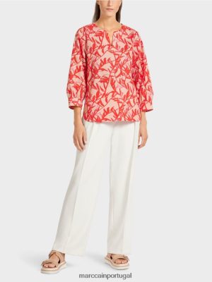 Marc Cain Blusa do verão Bronzeado brilhante roupas 4P8PV0968 Marc Cain Dresses