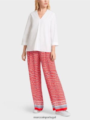 Marc Cain Blusa "repensa" com guias branco roupas 4P8PV0931 Marc Cain Portugal