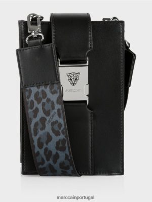 Marc Cain Bolsa Crossbody em um formato longitudinal preto acessório 4P8PV01521 Marc Cain Tops