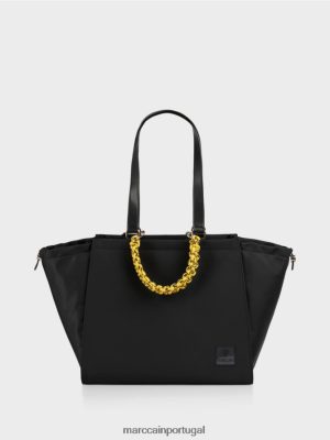 Marc Cain Bolsa de maçaneta "repensar junto" preto acessório 4P8PV01534 Marc Cain Portugal