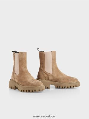 Marc Cain Botas Chelsea com pregos Toffee brilhante calçados 4P8PV01564 Marc Cain Portugal