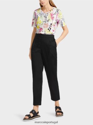 Marc Cain Calças com pregas e cintura elástica preto roupas 4P8PV0627 Marc Cain Tops