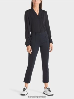 Marc Cain Calças de Sydney com vincos marinha roupas 4P8PV0572 Marc Cain Dresses