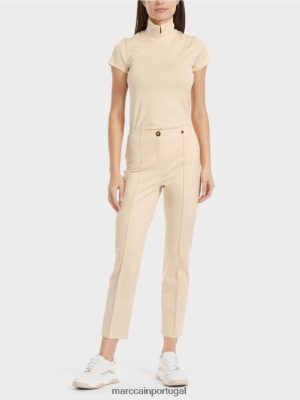 Marc Cain Calças de camisa elegante Sydney Creme escuro roupas 4P8PV0593 Marc Cain Dresses