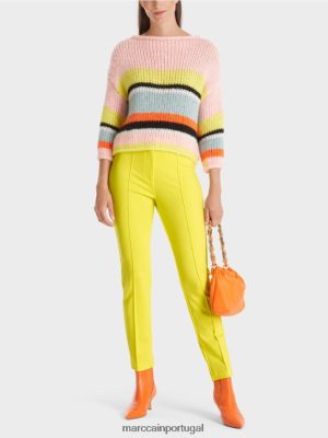 Marc Cain Calças de cintura regulares Sydney limão macio roupas 4P8PV0587 Marc Cain Dresses