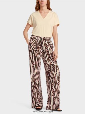 Marc Cain Calças plissadas com cintura de corredor vermelho profundo roupas 4P8PV0614 Marc Cain Dresses