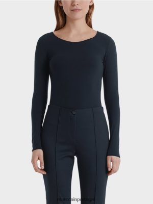 Marc Cain Camisa delicada de manga longa Midnight Blue roupas 4P8PV01474 Marc Cain Portugal