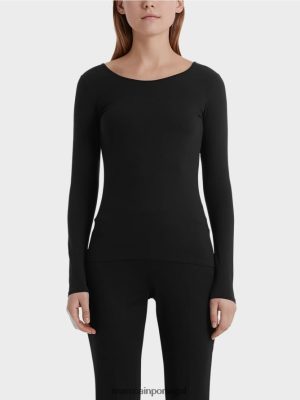 Marc Cain Camisa delicada de manga longa preto roupas 4P8PV01475 Marc Cain Dresses