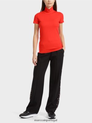 Marc Cain Camiseta de pescoço alto Campari roupas 4P8PV01333 Marc Cain Portugal