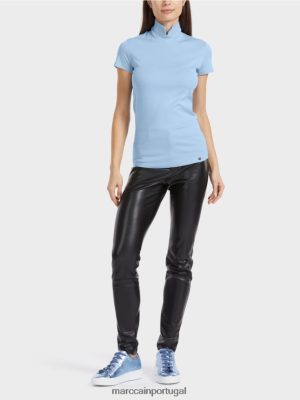 Marc Cain Camiseta de pescoço alto céu escuro do verão roupas 4P8PV01334 Marc Cain Dresses