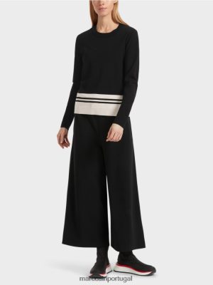 Marc Cain Camisinho de lã "Rethink Together" preto e branco roupas 4P8PV01052 Marc Cain Dresses