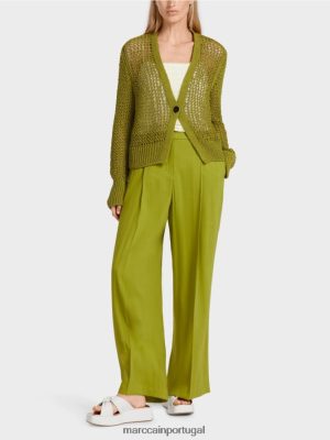 Marc Cain Cardigã "Rethink Together" Verde de oliveira profunda roupas 4P8PV0378 Marc Cain Tops