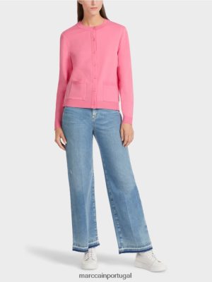 Marc Cain Cardigã "Rethink Together" rosa brilhante roupas 4P8PV0448 Marc Cain Portugal