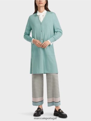 Marc Cain Cardigã de lã "repensar juntos" azul -céu escuro roupas 4P8PV0342 Marc Cain Tops