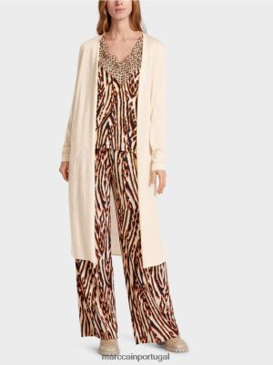 Marc Cain Cardigã de tricô longo e fino creme roupas 4P8PV0357 Marc Cain Tops