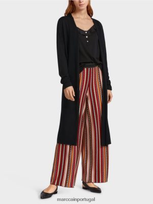 Marc Cain Cardigã de tricô longo e fino preto roupas 4P8PV0360 Marc Cain Tops