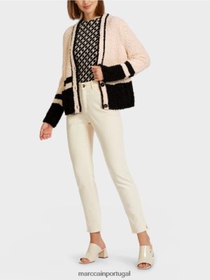 Marc Cain Cardigã listrado "malhado na Alemanha" preto roupas 4P8PV0440 Marc Cain Dresses