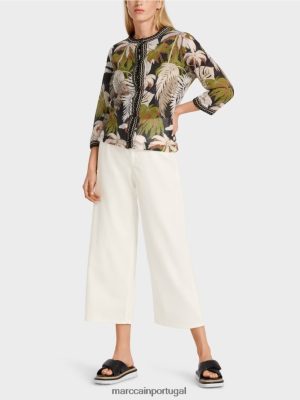 Marc Cain Cardigã solto "tricotado na Alemanha" Verde de oliveira profunda roupas 4P8PV0381 Marc Cain Tops