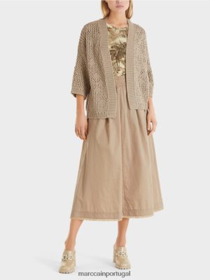 Marc Cain Cardigã "tricotado na Alemanha" Taupe suave roupas 4P8PV0411 Marc Cain Tops