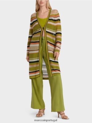 Marc Cain Cardigã "tricotado na Alemanha" Verde de oliveira profunda roupas 4P8PV0377 Marc Cain Dresses