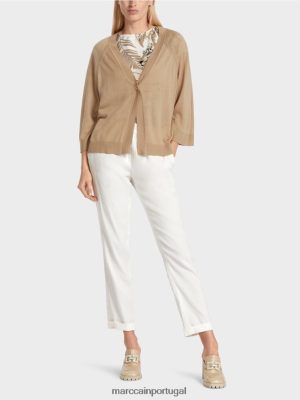 Marc Cain Cardigan de raglan de malha solto areia profunda roupas 4P8PV0382 Marc Cain Portugal