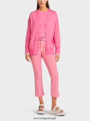 Marc Cain Cardigan em uma malha super fina rosa brilhante roupas 4P8PV0406 Marc Cain Portugal