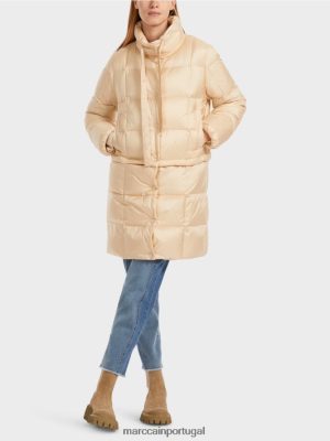 Marc Cain Casaco acolchoado longo Creme escuro roupas 4P8PV0251 Marc Cain Dresses