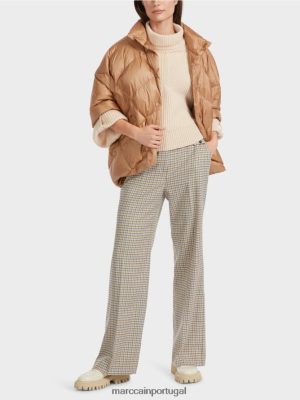 Marc Cain Casaco no estilo da cintura em forma de ovo Toffee brilhante roupas 4P8PV0254 Marc Cain Dresses