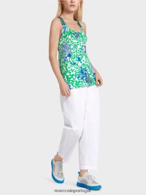 Marc Cain Cubra com boxeador de volta folha de manjericão brilhante roupas 4P8PV01356 Marc Cain Tops