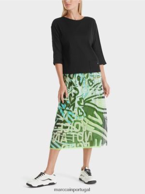 Marc Cain Cubra com decote de barco preto roupas 4P8PV01272 Marc Cain Tops