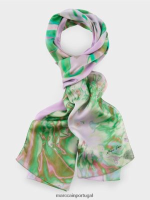Marc Cain Delicado lenço de seda com design floral lavanda brilhante acessório 4P8PV01665 Marc Cain Tops