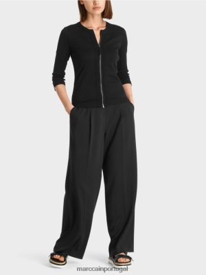 Marc Cain Jaqueta de algodão preto roupas 4P8PV0366 Marc Cain Tops