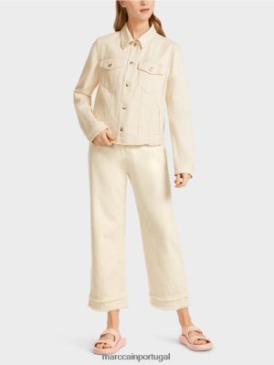 Marc Cain Jaqueta impressa de "repensar junto" linho macio roupas 4P8PV0370 Marc Cain Portugal