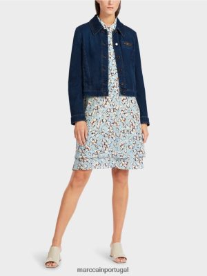 Marc Cain Jaqueta jeans "repensando" Indigo vintage roupas 4P8PV0444 Marc Cain Tops