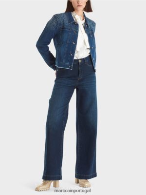 Marc Cain Jaqueta jeans "repensando" Indigo vintage roupas 4P8PV0455 Marc Cain Dresses