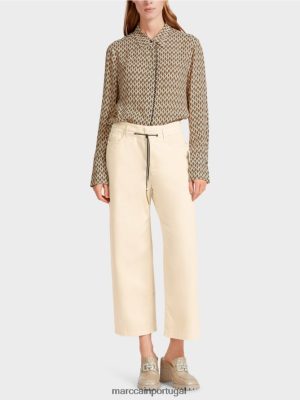 Marc Cain Jeans de cinco bolsos "repensam" creme roupas 4P8PV0792 Marc Cain Tops