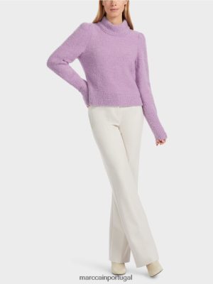 Marc Cain Jumper brilhante tricotado na Alemanha lavanda brilhante roupas 4P8PV01040 Marc Cain Dresses