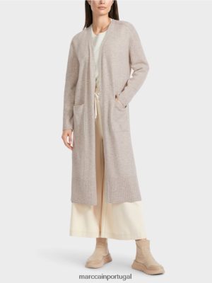 Marc Cain Longo tricotado "repensar" casaco Pedra clara roupas 4P8PV0337 Marc Cain Portugal