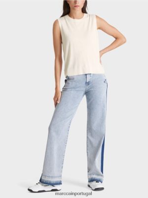 Marc Cain "Repensar juntos" Scoover off white roupas 4P8PV01107 Marc Cain Tops