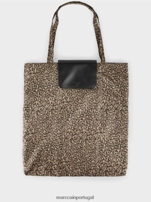 Marc Cain "Rethink Together" Bolsa de compradores com impressão café macio acessório 4P8PV01507 Marc Cain Portugal