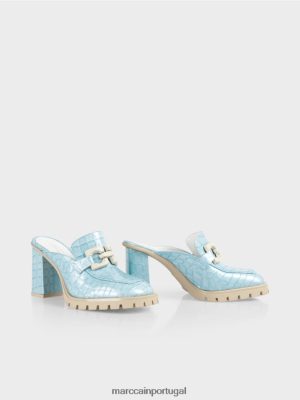 Marc Cain "Rethink Together" Faux Croc Slip-Ons azul atmosférico calçados 4P8PV01639 Marc Cain Portugal