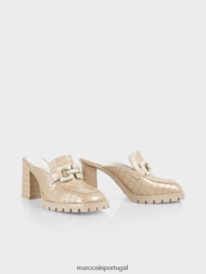 Marc Cain "Rethink Together" Faux Croc Slip-Ons creme de pó calçados 4P8PV01630 Marc Cain Portugal