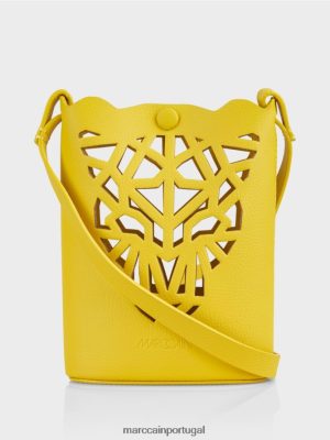 Marc Cain "Rethink Together" Leopard Head Mini Bag verde de limão acessório 4P8PV01532 Marc Cain Dresses