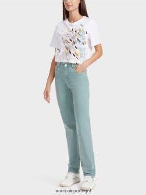 Marc Cain "Rethink juntos" Jeans Fyli azul -céu escuro roupas 4P8PV0791 Marc Cain Dresses