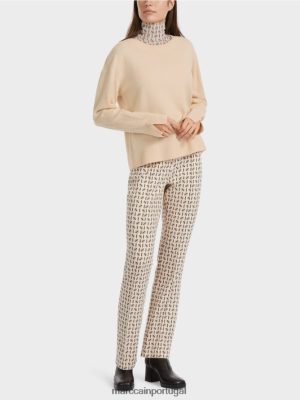 Marc Cain "Rethink juntos" de malha de malha Creme escuro roupas 4P8PV01084 Marc Cain Portugal