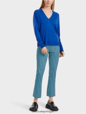 Marc Cain "Rethink juntos" de malha de malha azul real brilhante roupas 4P8PV01058 Marc Cain Dresses