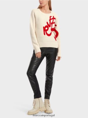 Marc Cain "Rethink juntos" de malha de malha leite de amêndoa roupas 4P8PV01043 Marc Cain Dresses